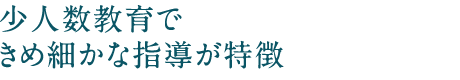 少人数教育できめ細やかな指導が特徴